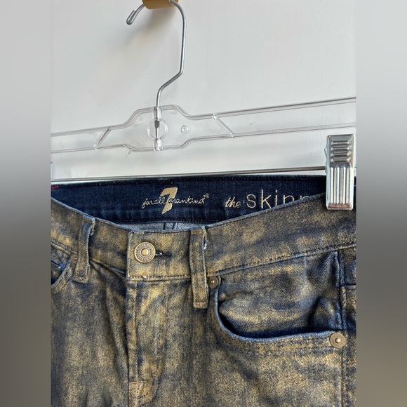 7 For All Mankind Tan Skinny Jeans | Size 26 | Gold washed - Picture 2 of 8